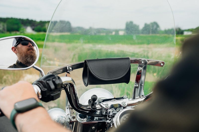 Dowco Willie & Max 58611-00 Synthetic Leather Motorcycle Windshield Bag/Handlebar Pouch: Black, Universal Fit - Image 1