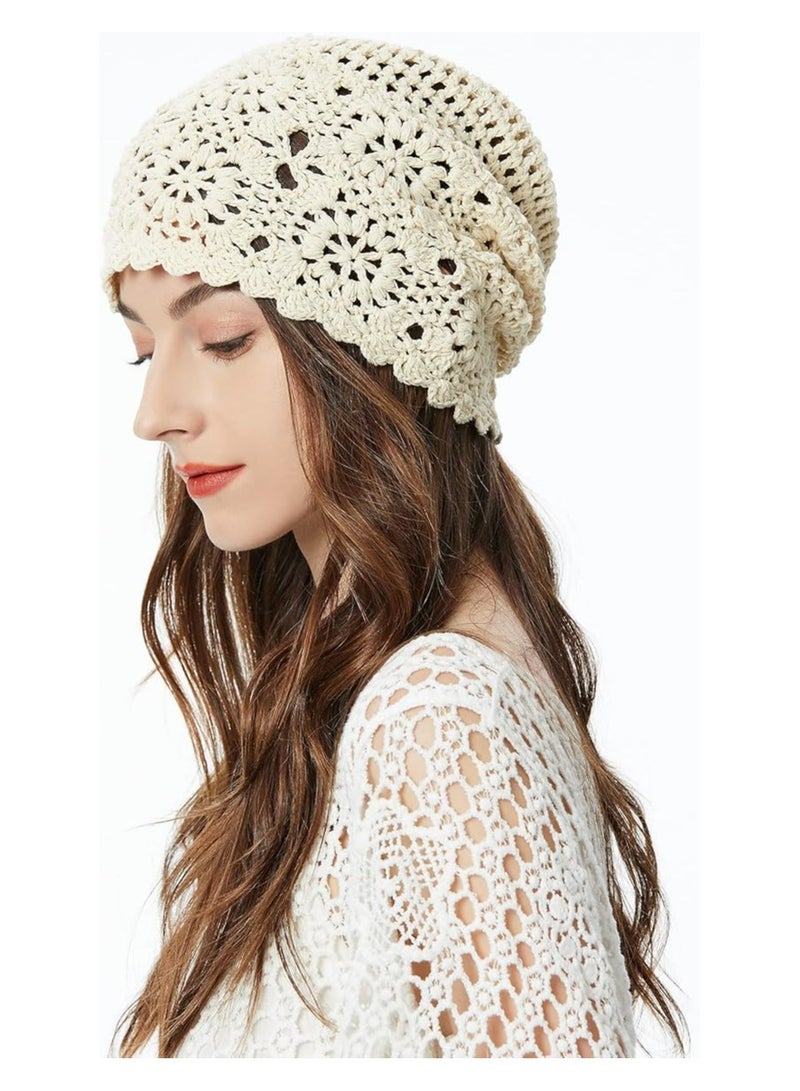 أوزيغالور عباءتان من القبعات النسائية الصيفية المصنوعة من الكروشيه - قبعات مضفورة يدوية الأزهار - Image 3