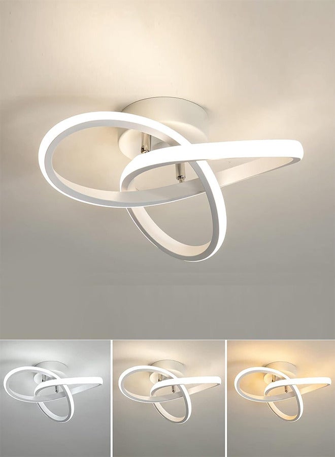 RATSAW LED Ceiling Lights Modern 22W Spiral Design Modern Ceiling Lamp Switch Control 3 Color Adjustable Chandelier Ceiling Light Fixture for Corridor Bedroom Stair White - Image 1