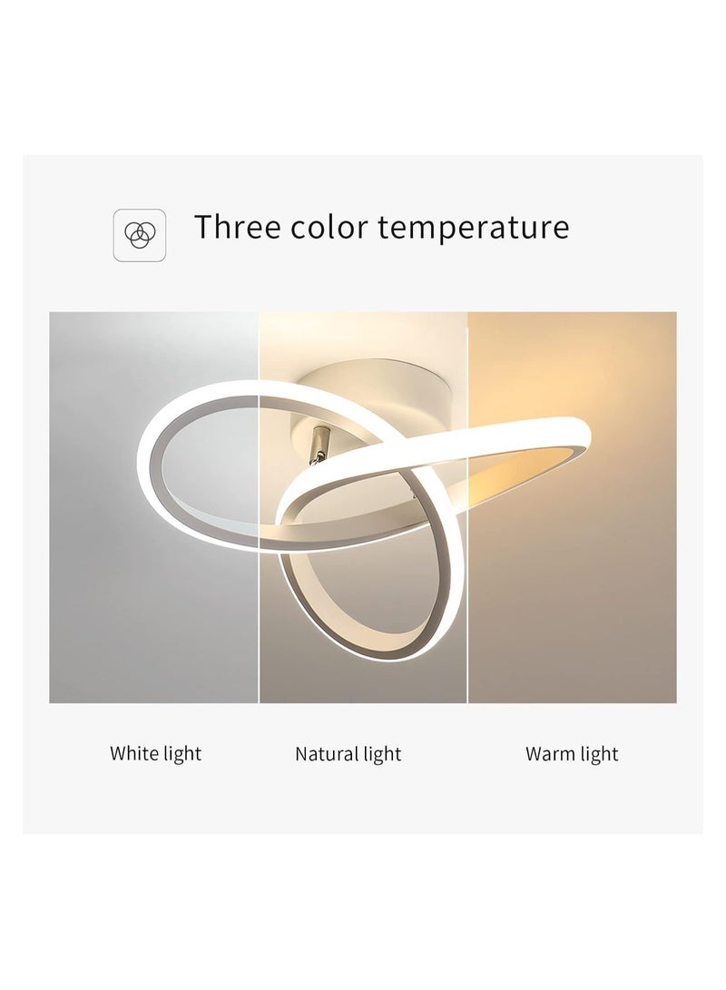 RATSAW LED Ceiling Lights Modern 22W Spiral Design Modern Ceiling Lamp Switch Control 3 Color Adjustable Chandelier Ceiling Light Fixture for Corridor Bedroom Stair White - Image 4