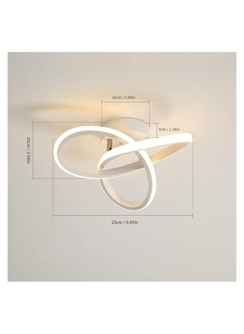RATSAW LED Ceiling Lights Modern 22W Spiral Design Modern Ceiling Lamp Switch Control 3 Color Adjustable Chandelier Ceiling Light Fixture for Corridor Bedroom Stair White - Image 3