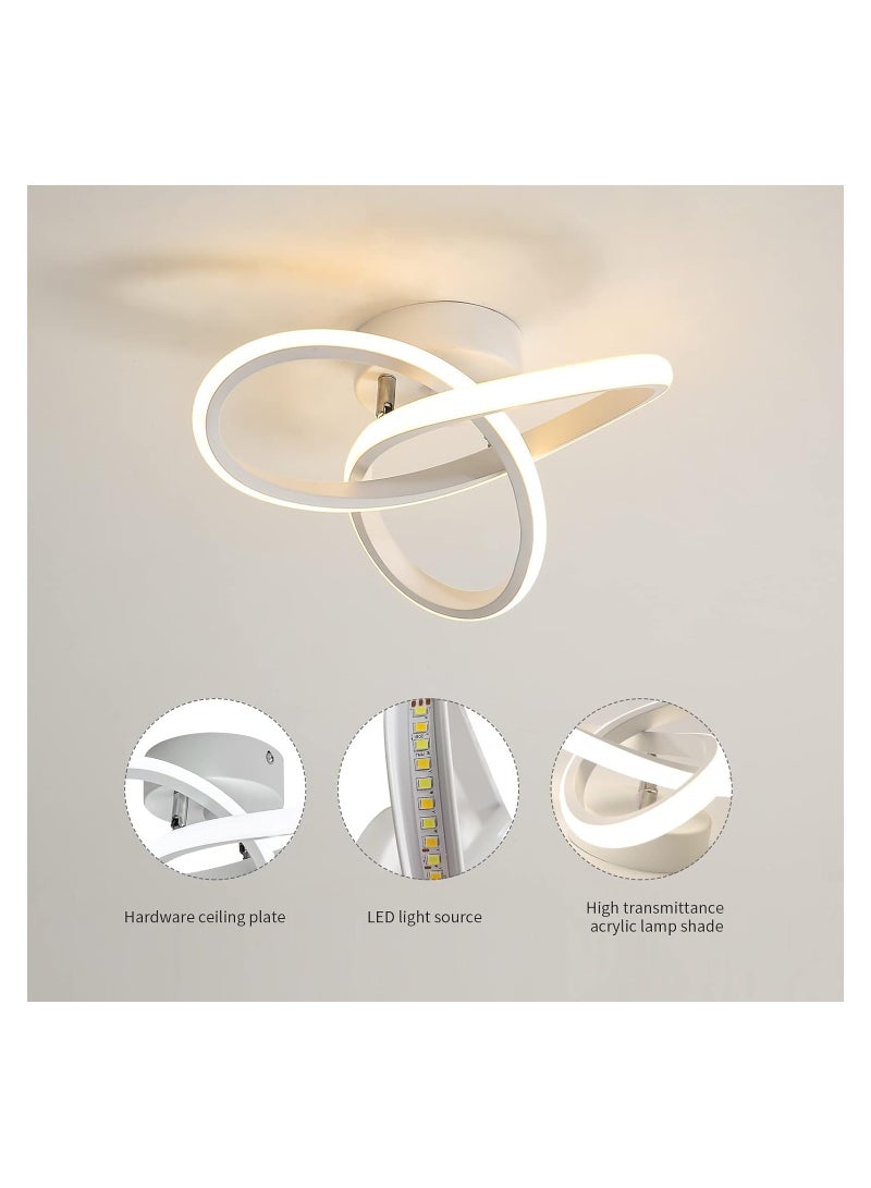 RATSAW LED Ceiling Lights Modern 22W Spiral Design Modern Ceiling Lamp Switch Control 3 Color Adjustable Chandelier Ceiling Light Fixture for Corridor Bedroom Stair White - Image 5