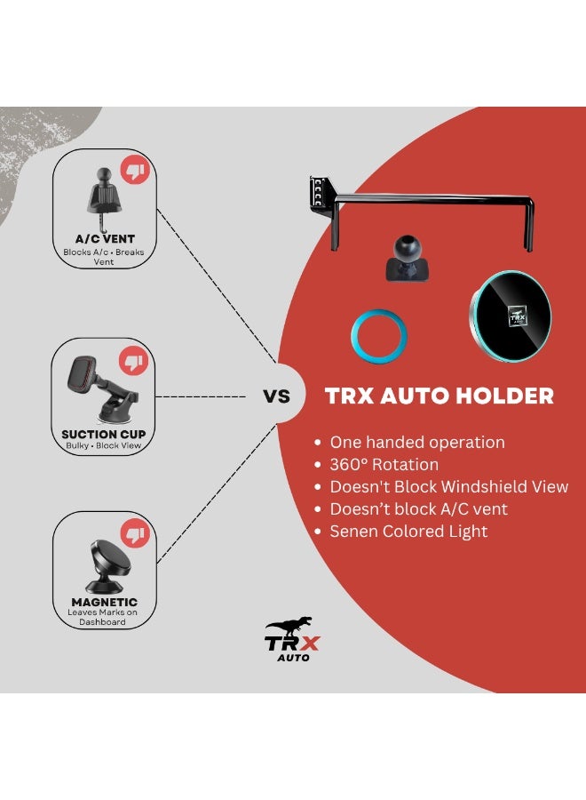  تي ار اكس اوتو حامل هاتف الشحن اللاسلكي المغناطيسي TRX AUTO لشاشة تويوتا لاند كروزر LC300 (مع USB) 2022–2026 | حامل سيارة مغناطيسي قوي مع شحن سريع بتقنية QI - Image 2