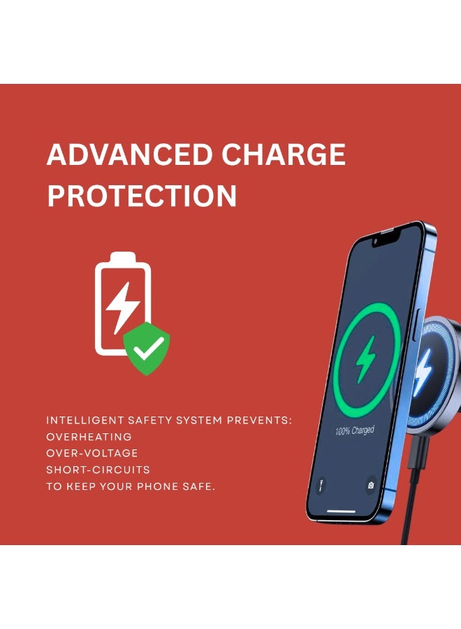  تي ار اكس اوتو حامل هاتف الشحن اللاسلكي المغناطيسي TRX AUTO لشاشة تويوتا لاند كروزر LC300 (مع USB) 2022–2026 | حامل سيارة مغناطيسي قوي مع شحن سريع بتقنية QI - Image 5