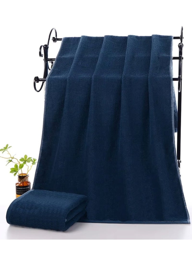 MAXQON Pack Of 2 - Beach Towel - 100% Cotton 600 GSM Over Sized (90x180cm), Highly Absorbent Bath Sheet For Pool, Beach, Fitness, Sports, Yoga, Color-Dark Blue  - Image 2