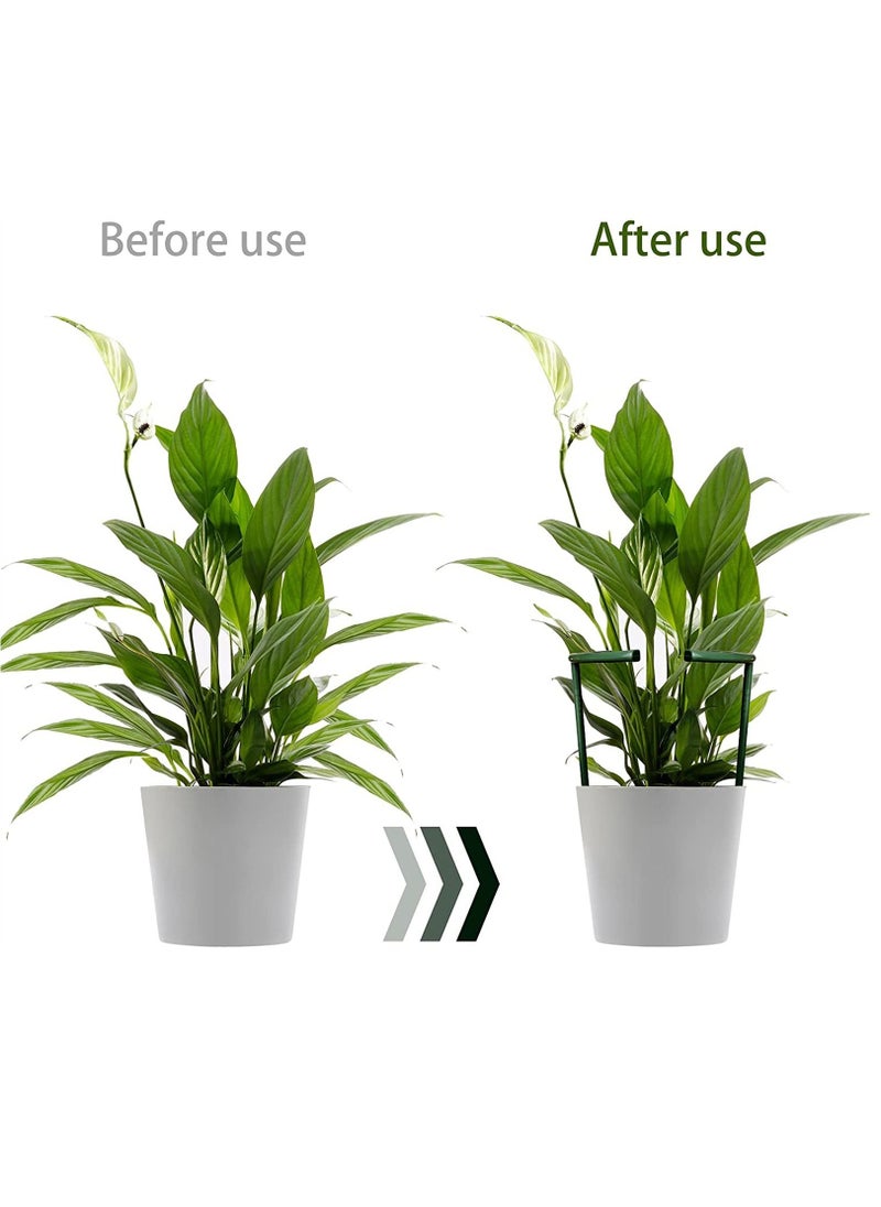 Excefore 12 Pack Plant Support Plant Stakes with 24 Pcs Plant Clips, Half Round Plant Support Ring Plastic Plant Cage Holder Flower Pot Climbing Trellis  - Image 3