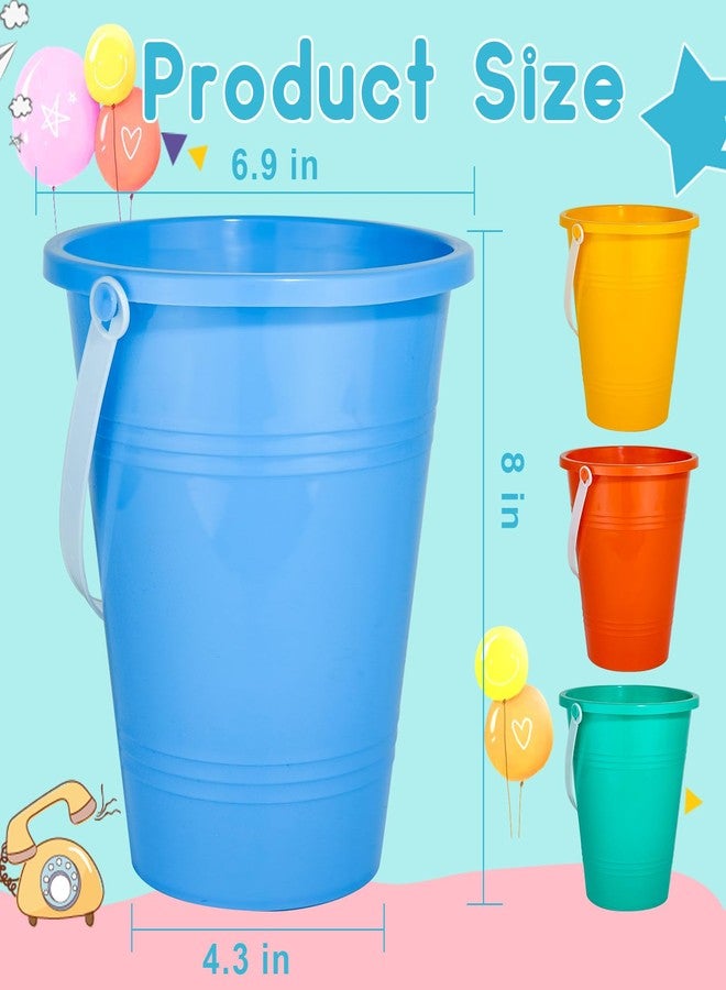 Holady 8 Inch Large Sand Beach Buckets Pail,Sand Bucket Water Bucket for Beach Fun Great Summer Party Accessory - Image 2