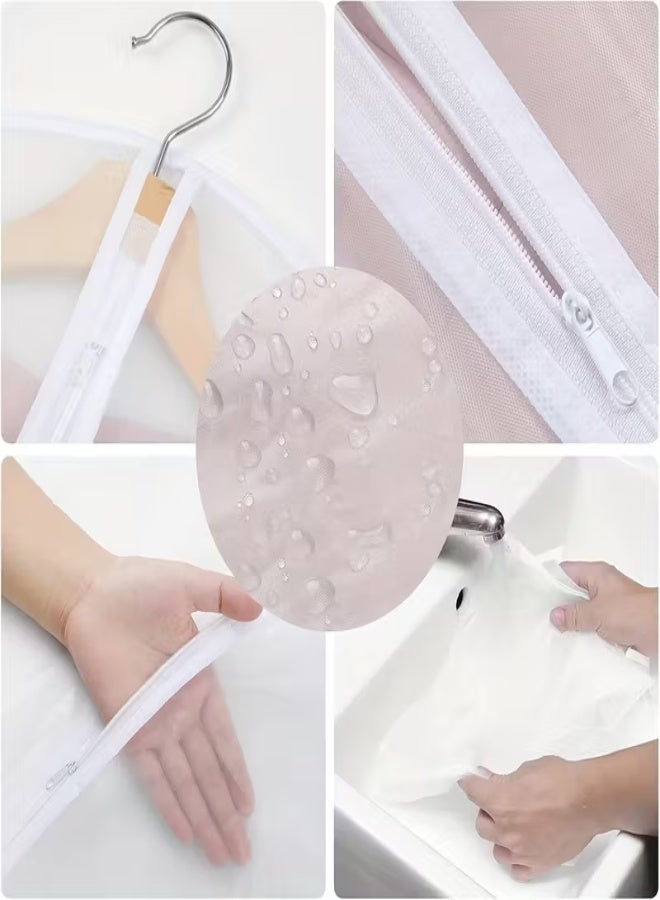 عدد 20 من أكياس الملابس الشفافة بسحّاب إغلاق (60×80 سم / 60×100 سم / 60×120 سم / 60×140 سم) – أغطية ملابس معلّقة شفافة لحماية الملابس في الخزانة، منظمات خزانة مقاومة للغبار والرطوبة للفساتين والبذلات والمعاطف والعبايات - Image 5