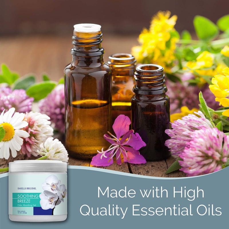 SMELLS BEGONE Air Freshener Odor Absorber Gel - 15 oz, Pack of 2 - Absorbs and Eliminates Odor in Pet Areas, Bathrooms, Cars, & Boats - Made with Essential Oils - Soothing Breeze Scent - Image 4