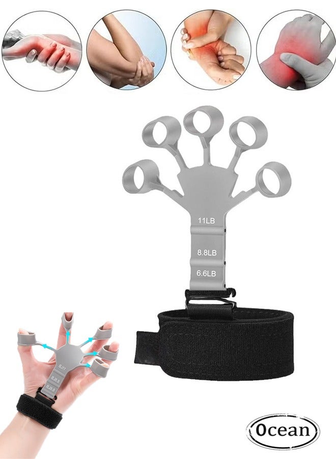 Ocean Hand Grip Strengthener, Finger Strengthener, Hand Strengthener, Adjustable Finger Exerciser and Finger Stretcher ，Relieve Pain for Arthritis, Finger Flexion Extension Training - Image 1
