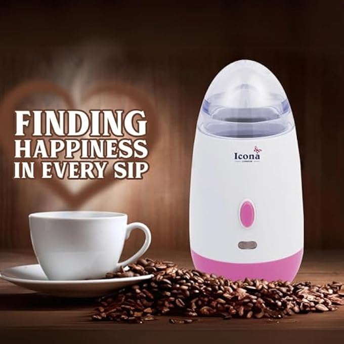 ICONA Electric Coffee Bean Grinder  Stainless Steel Blades Compact Design For Espresso French Press Drip Coffee  Spices - Image 2