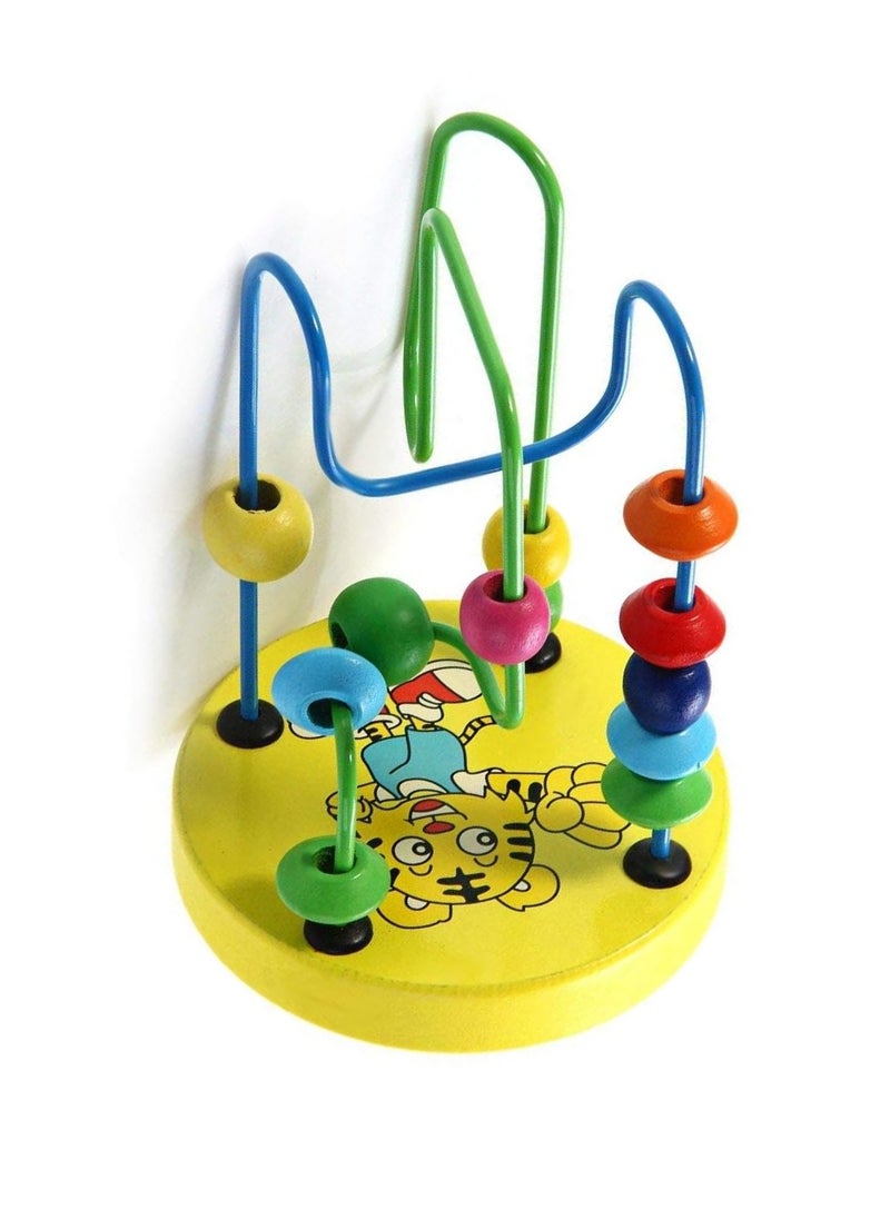 A colorful little game for moving beads around a wooden maze to teach children.  - Image 3
