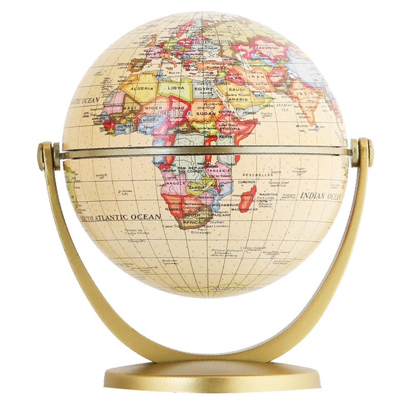 Annova Annova Mini Antique Globe 4inch  10 cm  Swivels in All Directions Educational Decorative Unique Small World Desktop Vintage Mini Globe 4