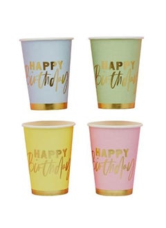 Hootyballoo Pastel Happy Birthday Paper Cups 8Oz. 
