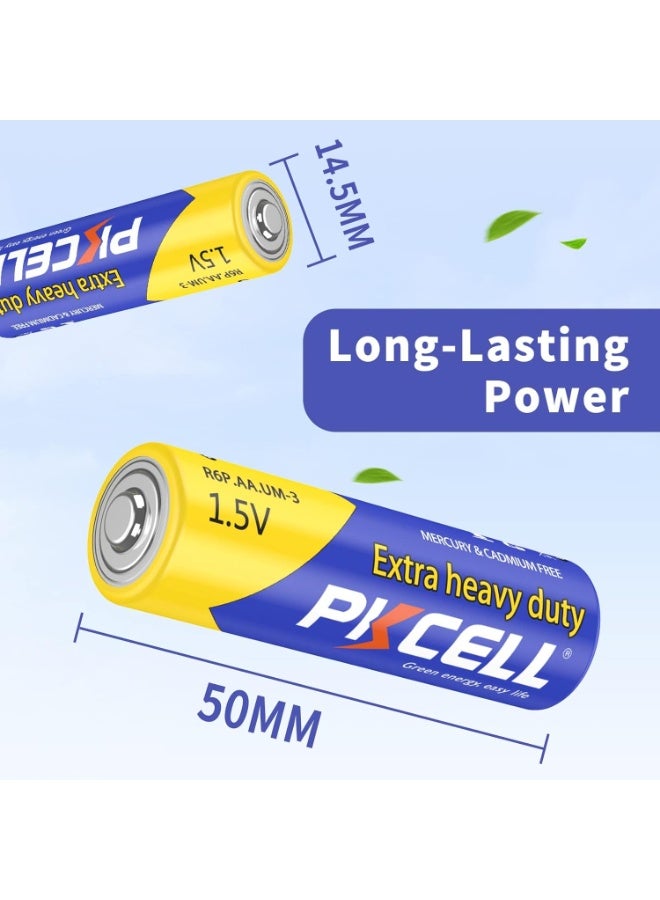 PKCELL AA Batteries 40 Pack, Double A Batteries, 1.5V High-Performance Carbon Battery for LED Candles Clock Remote Controls Flashlights - Image 2