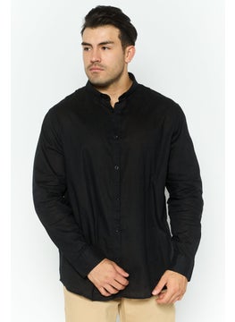 Threadbare Men Regular Fit Solid Long Sleeve Casual Shirt, Black  - Image 1