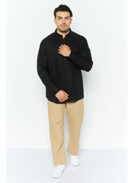 Threadbare Men Regular Fit Solid Long Sleeve Casual Shirt, Black  - Image 2