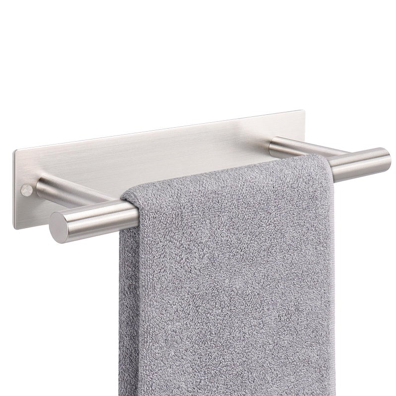 NearMoon NearMoon Self Adhesive Hand Towel HolderTowel Ring Stainless Steel Hand Towel Bar Rustproof Stick on WallTowel Rack for BathroomKitchen Sticky and Wall Mounted 1 Brushed Nickel 