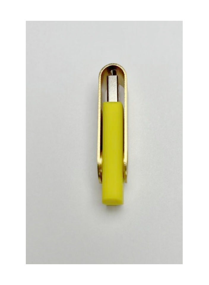 هَيْلة قرص صلب USB خارجي 64G: دوران معدني 360 درجة ، تخزين مقاوم للصدمات رقيق جداً - USB 2.0 عالي السرعة ، مناسب لـ Mac / PC ، الكمبيوتر المحمول ، سطح المكتب ، والتصوير الفوتوغرافي في الهواء الطلق (أصفر) - Image 3