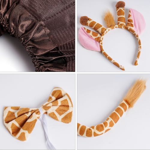 Marrywindix Khaki Giraffe Costume Tutu Set Animal Fancy Dress Costume Kit Halloween Party Dress Up Accessories - Image 4