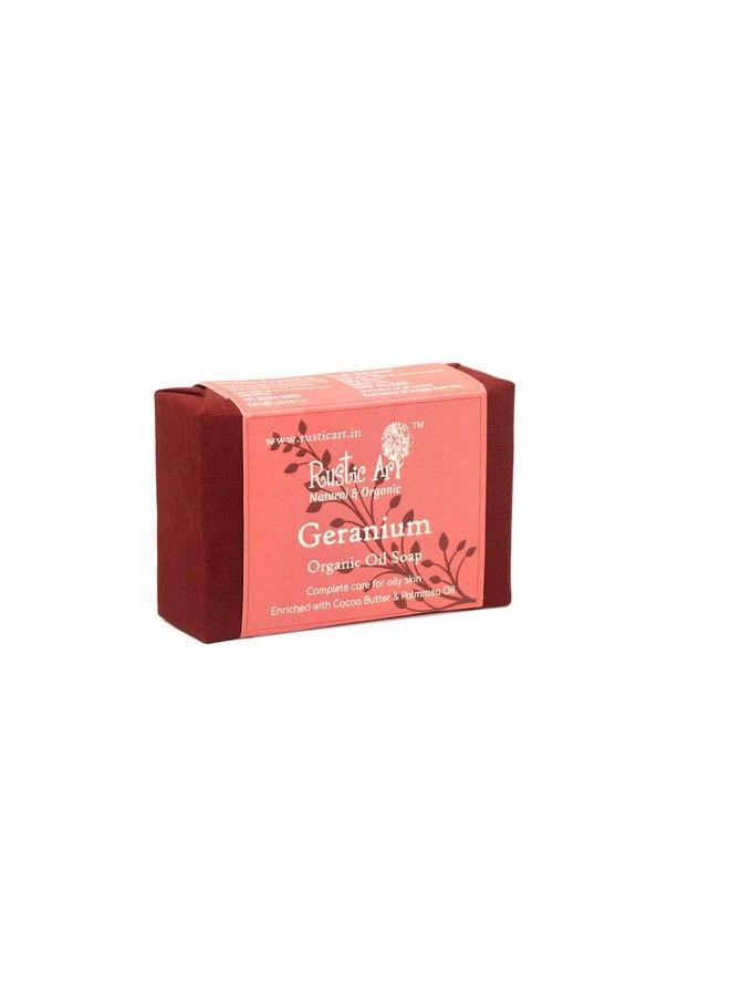 Rustic Art Geranium Soap ; Jojoba Oil & Cocoa Butter ; Oily To Normal Skin ; Pack Of 2 * 100 Gm - Image 3