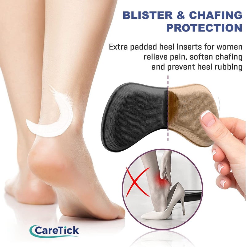 CareTick Heel Grip Liners Heel Protector (12 Pcs) Heel Cushion Pads for Loose Shoes, Self-Adhesive Heel Liners, Improved inner Sole Preventing Heel Slipping & Blisters (MHP-12) - Image 4