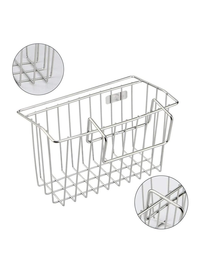 Y&D Kitchen Sink Caddy Sponge Holder Stainless Steel Soap Hanging Antimicrobial Drain Holes for Sanitary Drying Drainer Rack, Simple Installation - Image 5