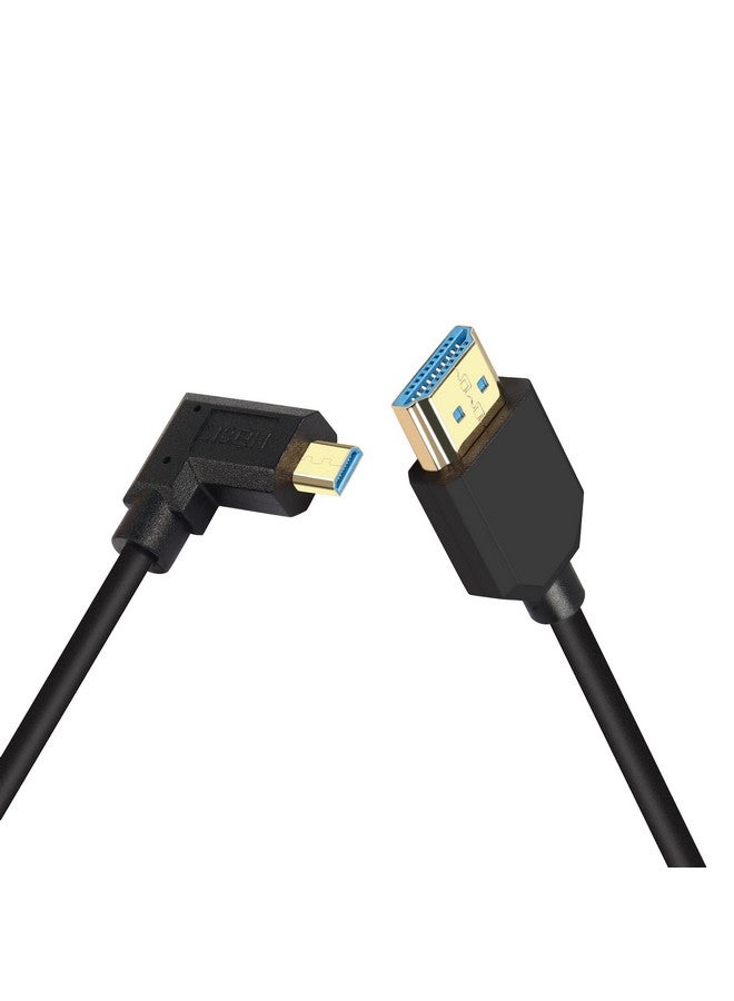 PNGKNYOCN Short 8K Micro Hdmi To Hdmi Cable90 Degree Right Angle 1Ft 0.3M Ultra High Speed 48Gbps Micro Hdmi Male To Hdmi Male Cable Support 8K@60Hz 4K@120Hz(R)  - Image 1