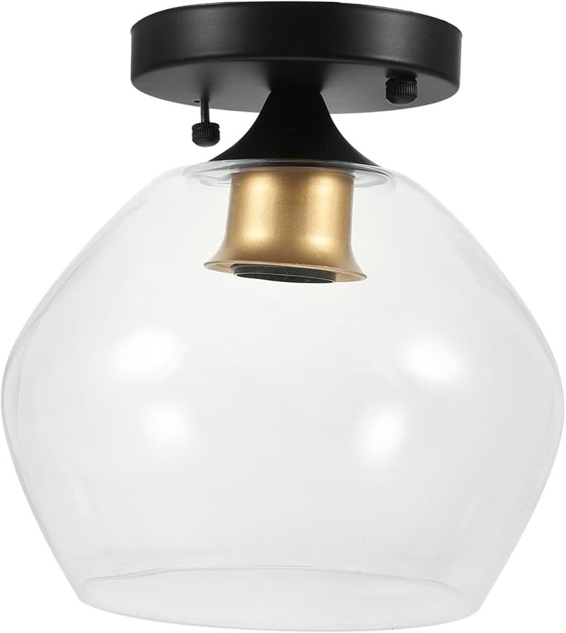 Modern Industrial Black Gold Semi Flush Mount Ceiling Light Fixture for Kitchen Bedroom Bar - Image 1