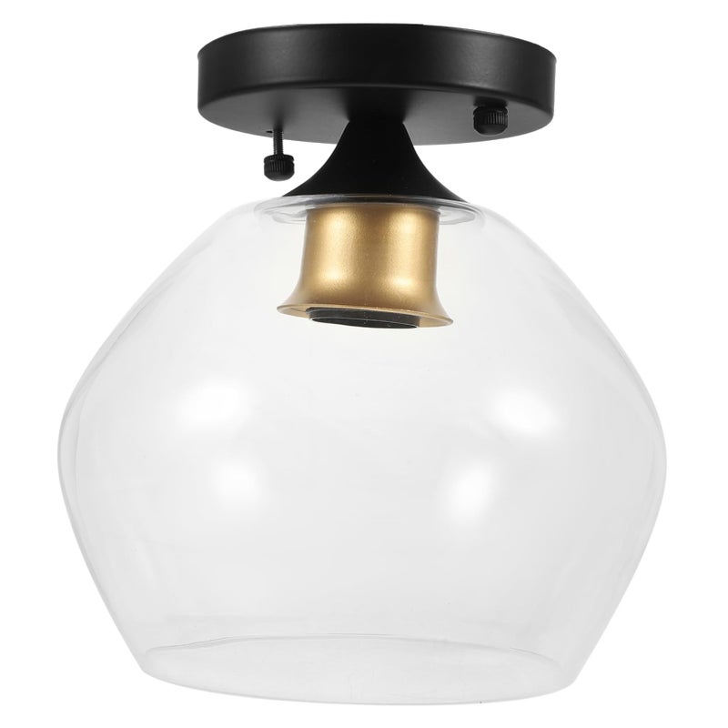 Modern Industrial Black Gold Semi Flush Mount Ceiling Light Fixture for Kitchen Bedroom Bar - Image 2