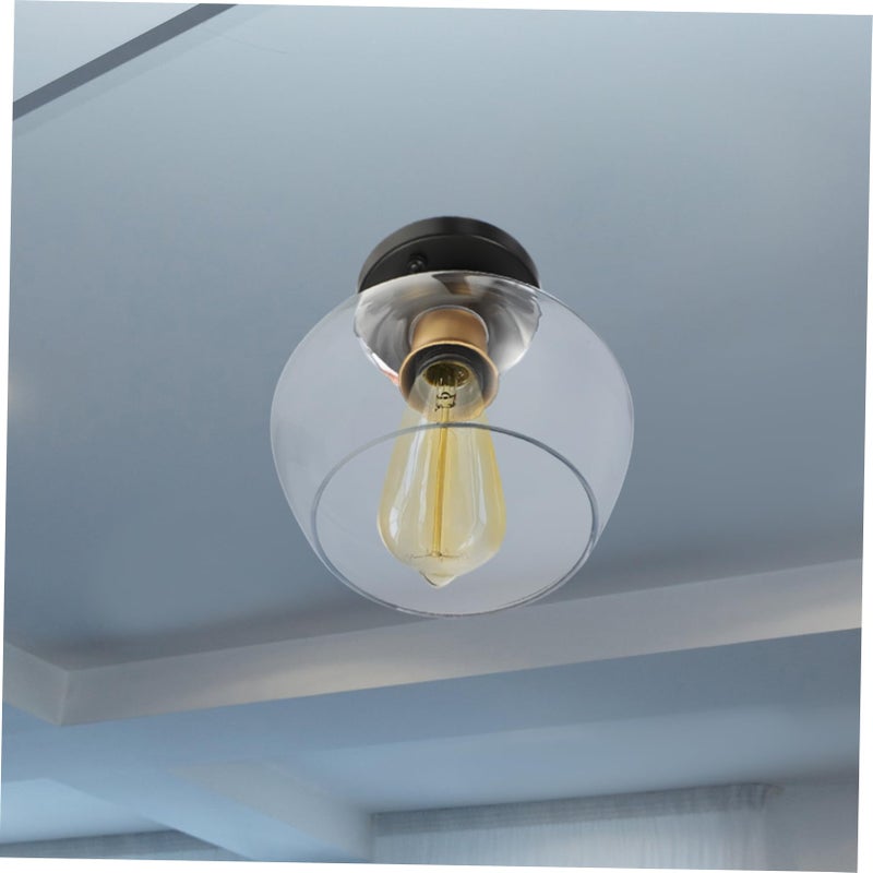 Modern Industrial Black Gold Semi Flush Mount Ceiling Light Fixture for Kitchen Bedroom Bar - Image 5