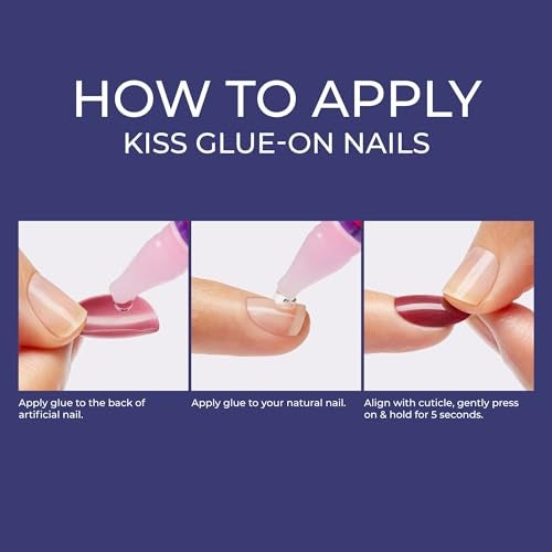 KISS Gel Fantasy, Press On Nails, Nail glue included, 'West Coast', Medium Pink, Long Size, Coffin Shape, Includes 28 Nails, 2g glue, 1 Manicure Stick, 1 Mini File - Image 2