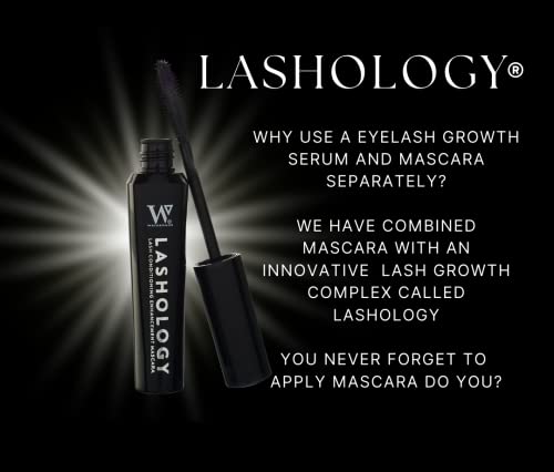 Watermans Lashology 2in1 Black Mascara Eyelash Growth Serum for Fuller Longer StrongerLooking Lashes with Biotin Peptides Black Castor Oil Aloe Vera Hypoallergenic Safe for Sensitive Eyes 15ml - Image 3