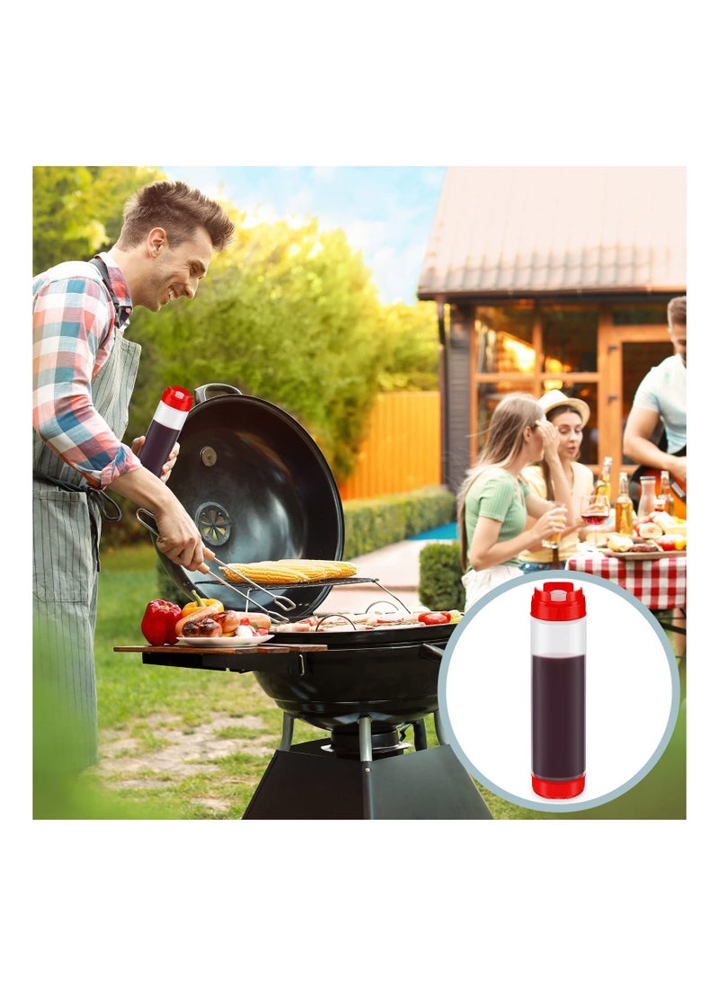 SYOSI - 3Pcs 16oz Plastic Squeeze Bottles at Both Ends Refillable Tip Large Valve Condiment for Ketchup Sour Cream Self Sealing Syrup Dispenser for Restaurants Kitchen - Image 1
