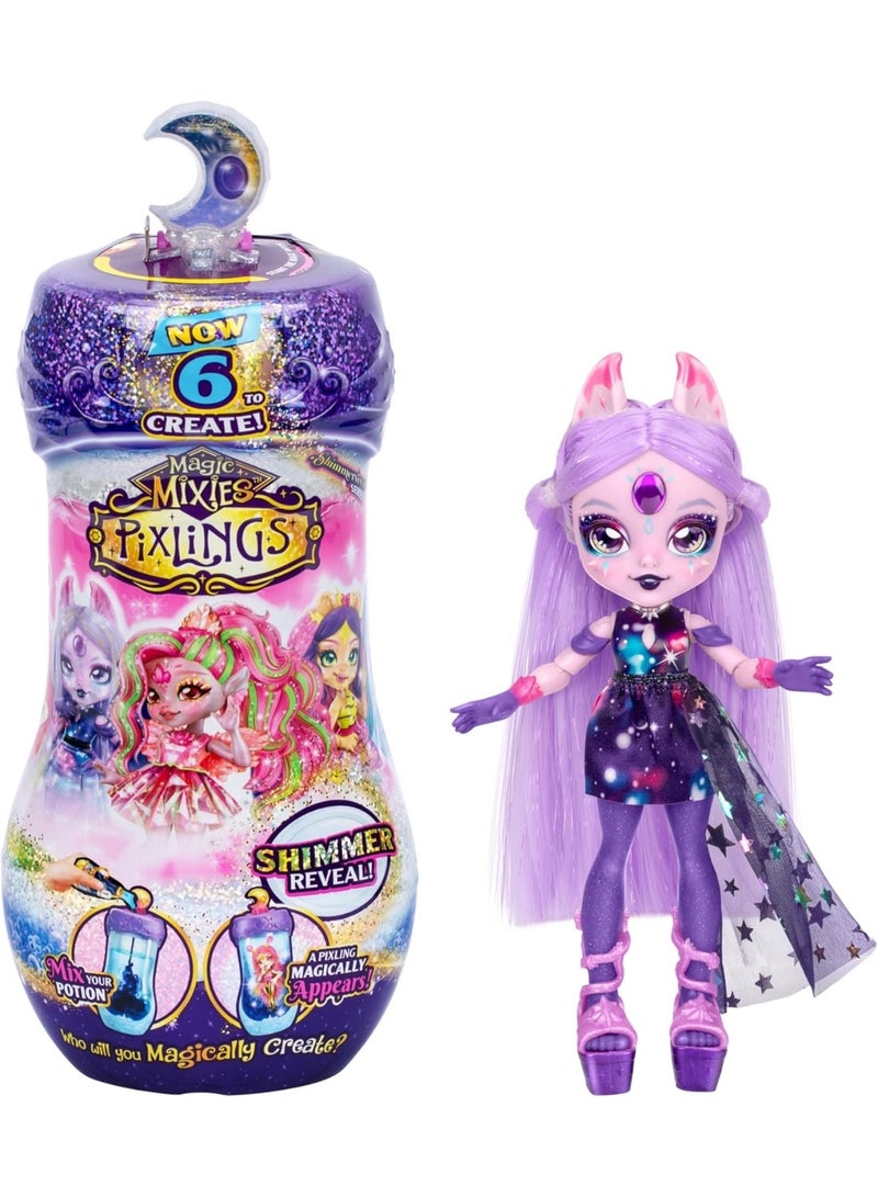 Magic Mixies Pixlings Shimmerverse Series, Create & Mix A Magic Potion to Reveal Howlexa The Wolf Pixling, Watch As This Beautiful 6.5" Fashion Doll Appears Inside The Potion Bottle - Image 1