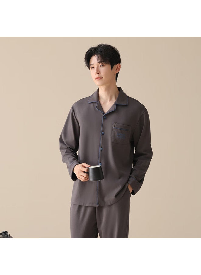 Fentengcare Men's 100% Cotton Pajamas 2025 Autumn New Long Sleeve Long Pants Sleepwear Homewear - Image 1
