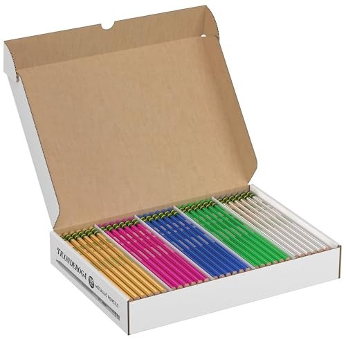 Ticonderoga Wooden Pencils PreSharpened 2 HB Soft Metallic Colors 150 Count - Image 1