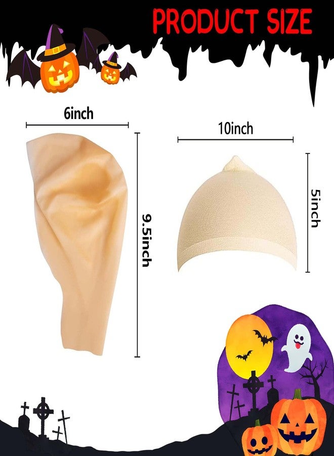 Wehhbtye 6 Pcs Halloween Bald Caps, Latex Makeup Caps with Bald Wigs, Wig Caps Cosplay Accessories for Adult Women Men Costume and Theme Party - Image 2