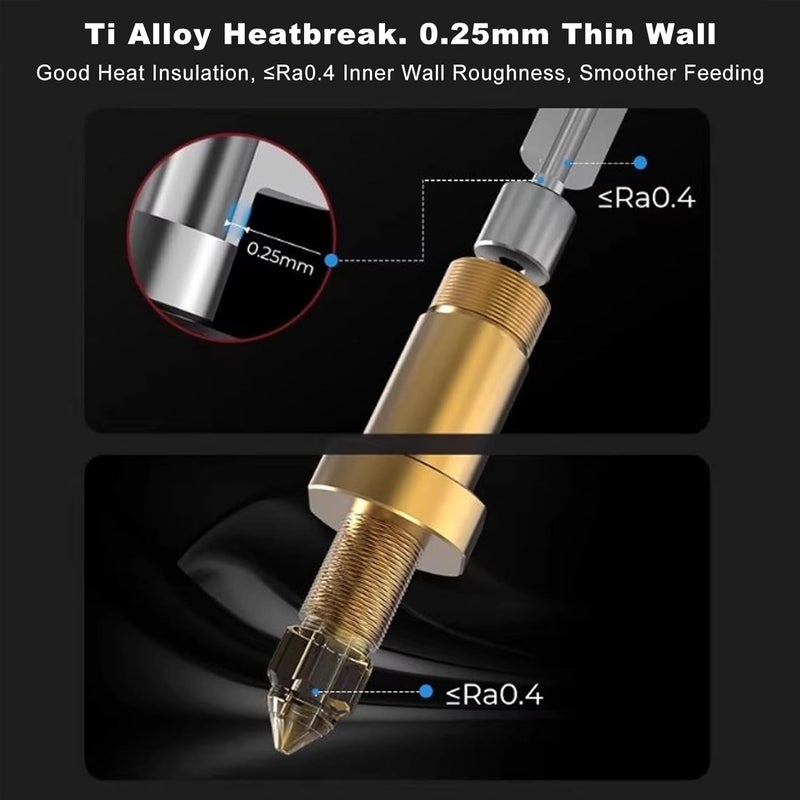 K1 K1 Max طابعة ثلاثية الأبعاد مجموعة رأس التسخين مع فوهة نحاسية سبيكة تيتانيوم كسر حراري نحاسي كتلة تسخين سيراميك - Image 4