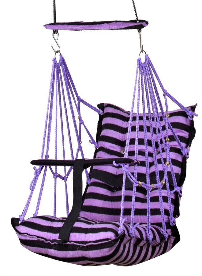 Sprointal® Cottone Baby Swing for Kids Baby's Children Folding and Washable1 to 5 Years with Safety Belt/Home,Garden Swing (Purple Line) - Image 1