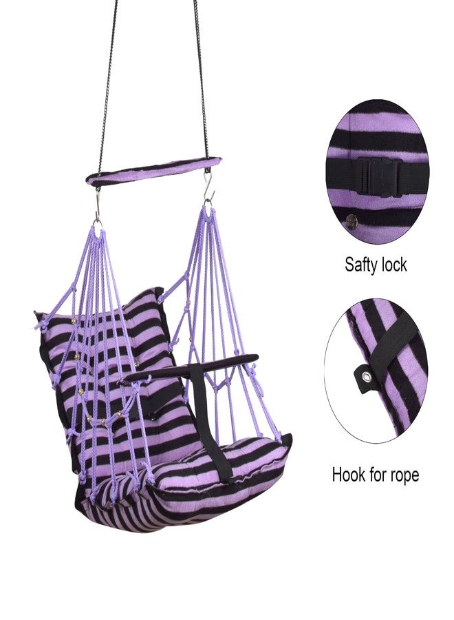 Sprointal® Cottone Baby Swing for Kids Baby's Children Folding and Washable1 to 5 Years with Safety Belt/Home,Garden Swing (Purple Line) - Image 4