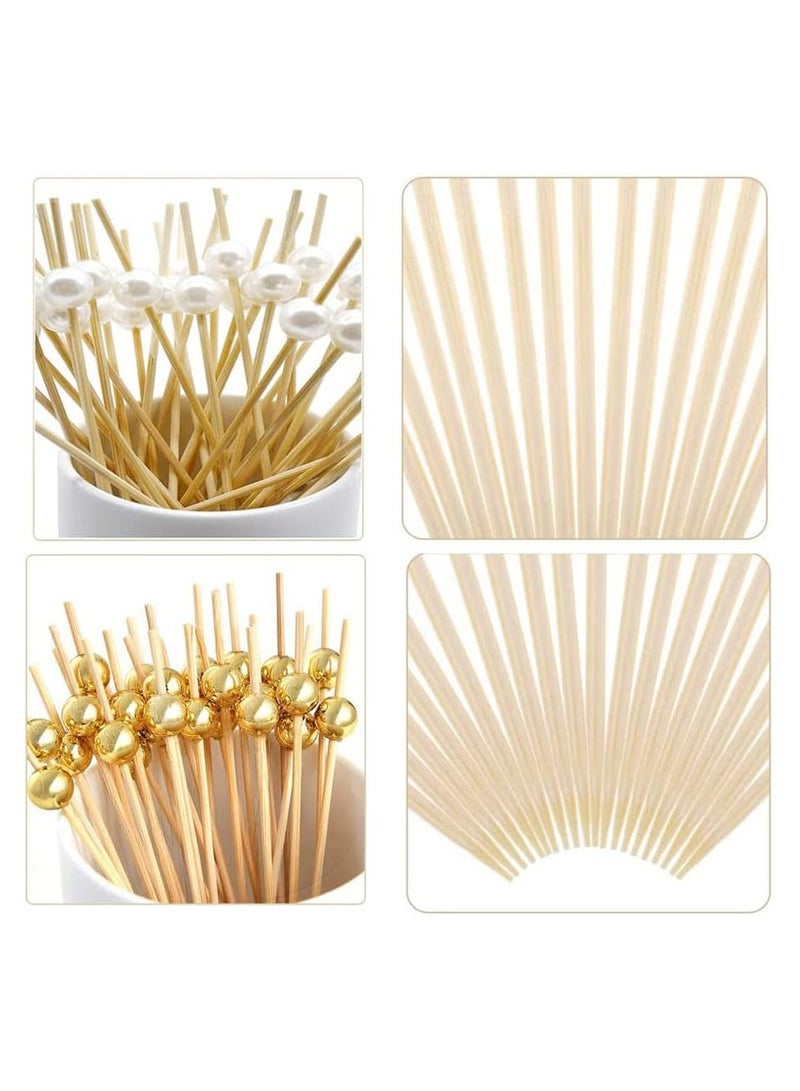 بلومنغ تايم 100 قطعة من أعواد كوكتيل الخيزران للمقبلات - أعواد أسنان مزخرفة لحفلات الزفاف والحفلات والمناسبات - Image 2