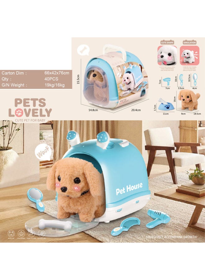 Electric Music Crawling Plush Pet Dog Repetition Learning To Speak Licking Tongue To Appease Coquetry Teddy Than Panda-Color:Electric Plush Pet Puppy 18  - Image 1