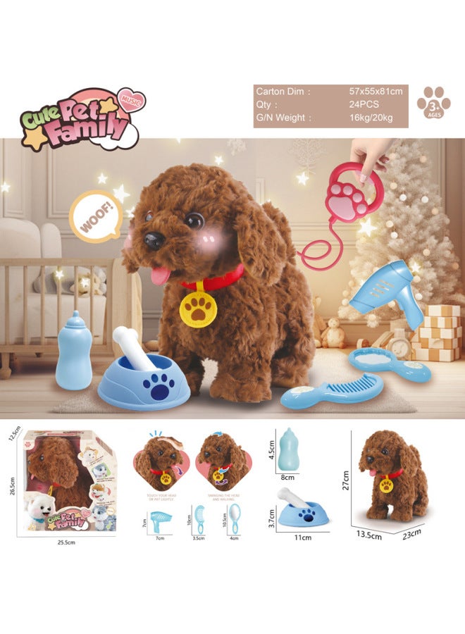 Electric Music Crawling Plush Pet Dog Repetition Learning To Speak Licking Tongue To Appease Coquetry Teddy Than Panda-Color:Electric Plush Pet Puppy 18  - Image 2