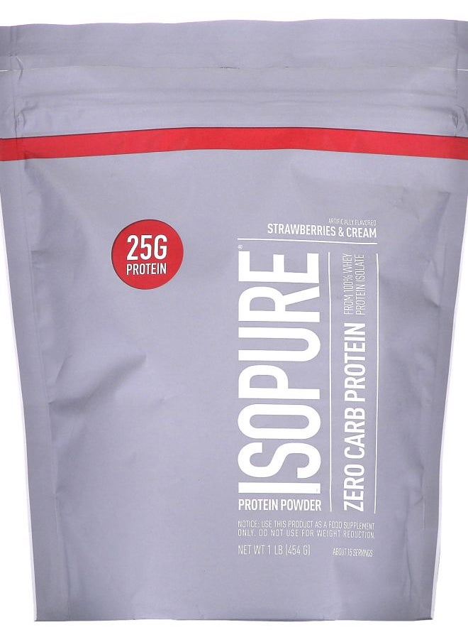 Isopure Zero Carb Protein Powder Strawberries & Cream 1 lb (454 g) 