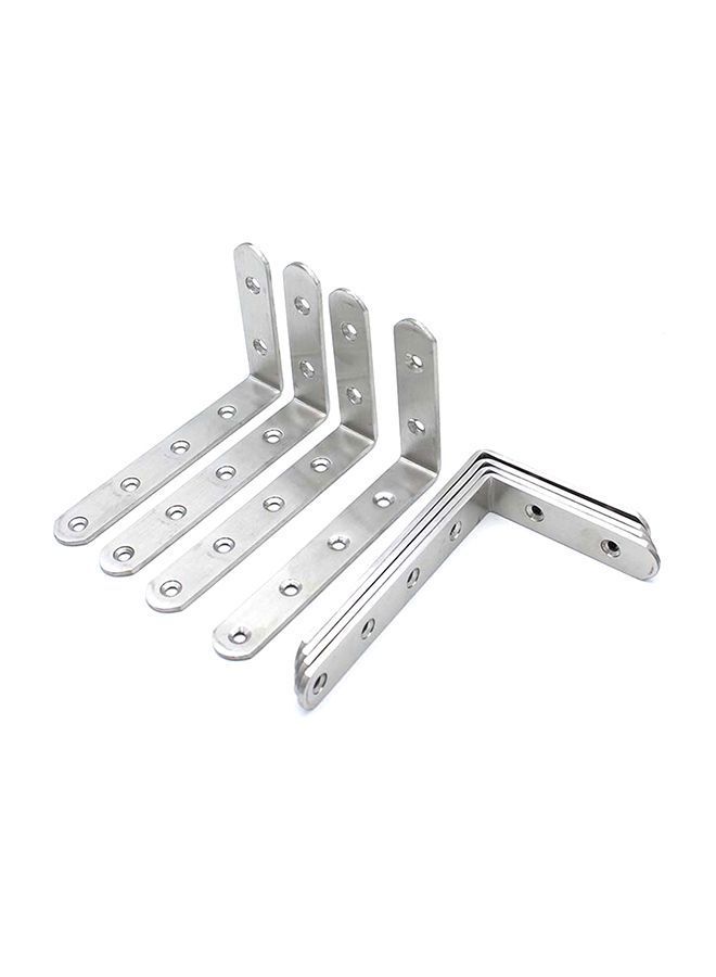 NIBEMINENT 8-Piece Corner Brace Angle Bracket Silver 0.593kg 