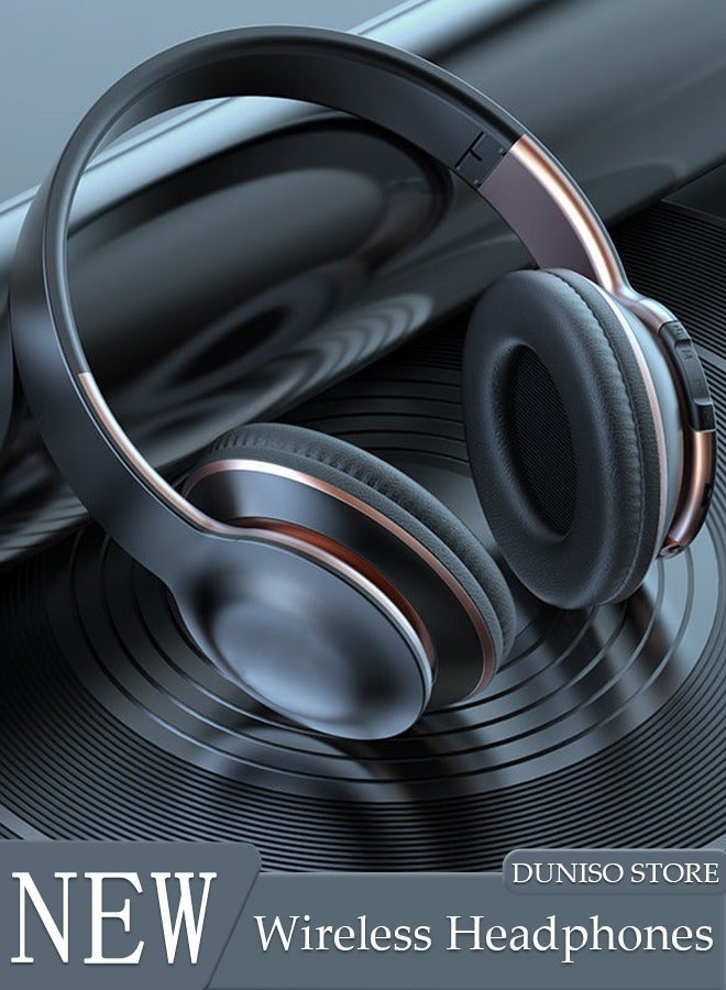 DUNISO Wireless Headphones Bluetooth 5.0 Headset Over Ear HiFi Stereo Microphone and Soft Earpads for Cellphone PC Home Office - Image 1