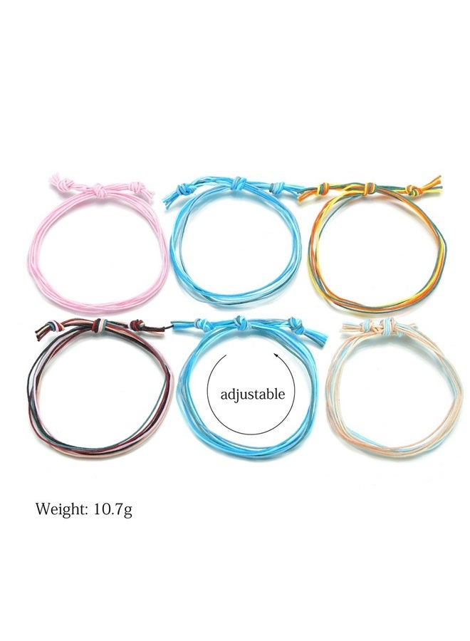 سلسلة شاطئ أنيقة مكونة من 6 قطع، أساور للنساء، هدايا عصرية، أساور كاحل صيفية للصداقة، أساور شاطئ قابلة للتعديل لركوب الأمواج - Image 4