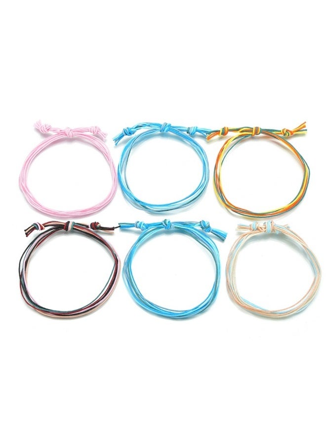 سلسلة شاطئ أنيقة مكونة من 6 قطع، أساور للنساء، هدايا عصرية، أساور كاحل صيفية للصداقة، أساور شاطئ قابلة للتعديل لركوب الأمواج - Image 2