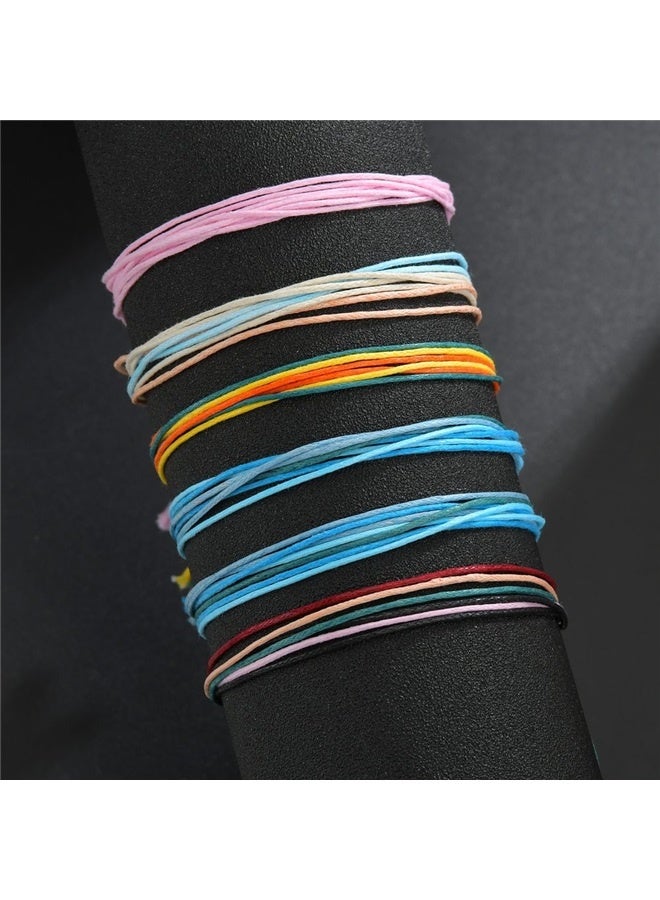 سلسلة شاطئ أنيقة مكونة من 6 قطع، أساور للنساء، هدايا عصرية، أساور كاحل صيفية للصداقة، أساور شاطئ قابلة للتعديل لركوب الأمواج - Image 3